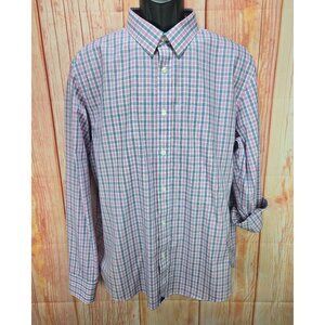 Untuckit Mens X-Large Wrinkle-Free Checkered Button-Down Shirt